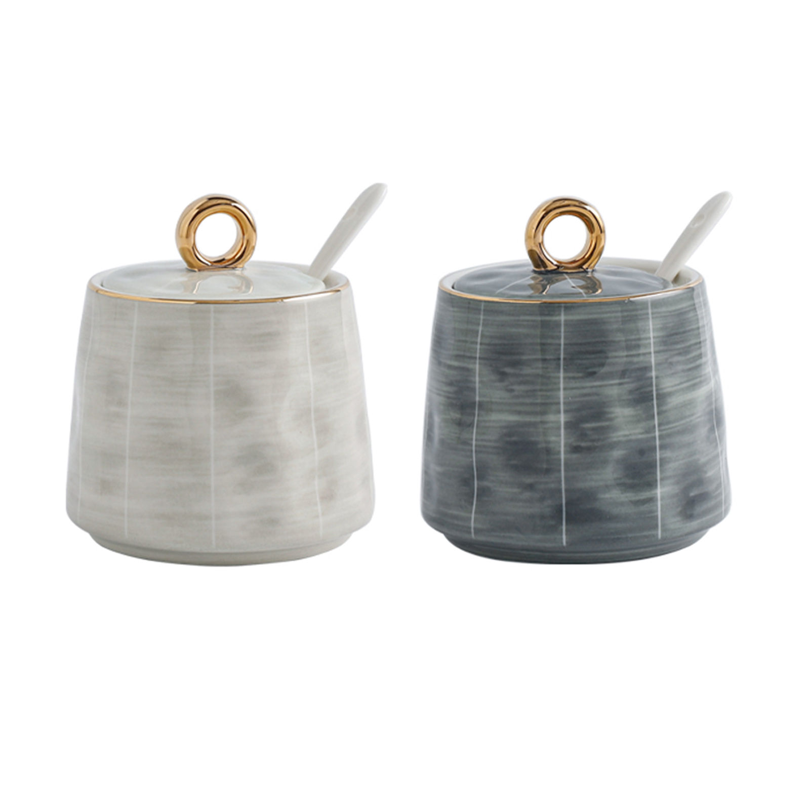 Nordic Sugar Bowl With Lid And Spoon, 300ml(10.6oz)ceramic Sugar