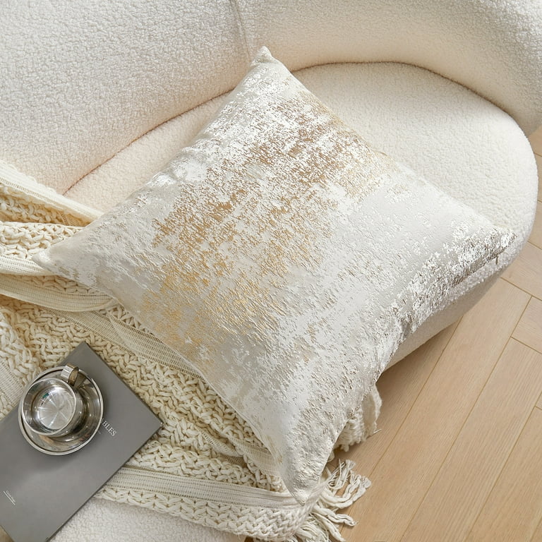 Gold Ivory Throw Pillow Case, Gold Beads Designer Pillows, Bed Sofa Co –  Amore Beauté