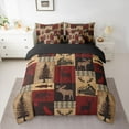 thumbnail image 2 of Feelyou Retro Western Cabin Comforter Set 7pcs, Rustic Moose Animal Queen Bedding Sets, 2 of 7
