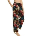 thumbnail image 2 of Xecao Rose Flowers Women's Straight Lounge Pajama Pants: The Epitome of Relaxed Sleepwear, 2 of 9