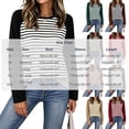 thumbnail image 4 of VBVC Women's Striped Raglan Sleeve Long Sleeve Top , Ladies' Color Block Crew Neck Shirt , Casual Baseball Tee Pullover For Women, S-2XL, 4 of 7