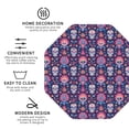 thumbnail image 4 of Pofeuu leaf flower Skull colorful Print Leather Coasters Set of 6, Round Cups Mugs Mat Pad for Home Kitchen Heat Resistant Drink Coasters,Octagon, 4 of 7