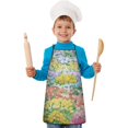thumbnail image 2 of Pioneer Flower Floral Print Pattern Kids Aprons for Girls and Boys,Adjustable Neck Strap Toddler Aprons for Kids Cooking Baking, 2 of 7