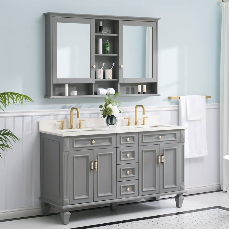 Grey mirror cabinet discount