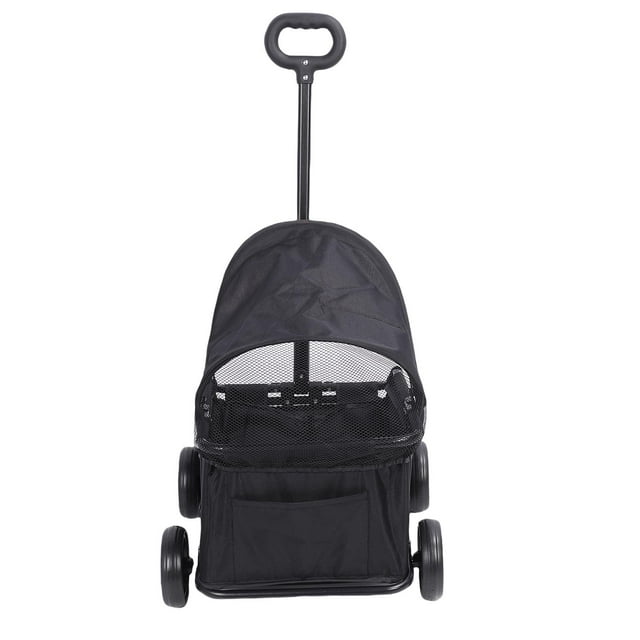 Foldable Pet , 4 Wheels with Canopy, Easy Assembly, for Small Dogs Cats, for Outdoor Adventures, Groceries, Shopping, Camping