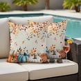 thumbnail image 5 of Orange Blue Fall Outdoor Pillow Covers 20"x20" Set of 2,Waterproof Throw Pillow Covers for Patio Furniture,Pumpkins Rustic Botanical Thanksgiving Decorative Cushion Pillowcases for Garden Couch Sofa, 5 of 9