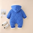 thumbnail image 4 of Gibobby Newborn Baby Fleece Jumpsuit Unisex Infant Bear Hooded Onesie with Mitten Cuffs Winter Warm Snowsuit Outfit(Blue,0-3 Months), 4 of 4
