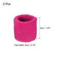 thumbnail image 2 of Uxcell 8x5cm Sport Wrist Bands Terry Absorbent Athletic Sweatband, Rose Red 2 Pack, 2 of 6