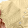 thumbnail image 5 of Besolor Newborn Girls Clothes Long Sleeve Shirts Button down V Neck Cardigan Lightweight Casual Comfy Undershirt Tops(1-2 Years,Yellow), 5 of 7
