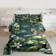 thumbnail image 2 of Feelyou 3D Wildlife Cheetah Queen Comforter Set for Teens, Woodland Animal Leopard Bedding Sets, Plant Botanical Reversible Bedding Comforter Set, Lightweight Room Decor, 3-Piece, 2 of 8