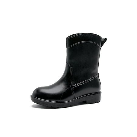 

Tenmix Ladies Waterproof Boot Slip Resistant Garden Shoes Wide-Calf Rain Boots Lightweight Mid Calf Working Comfort Casual Work Black 7.5