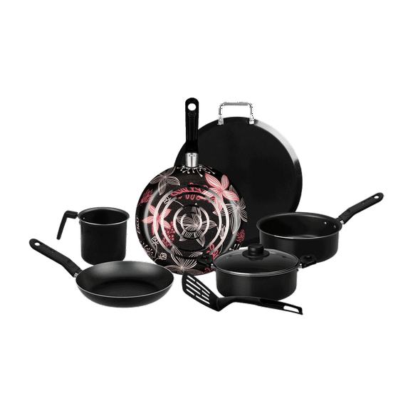 Batería de Cocina Ekco Trends 8 Piezas de Aluminio negro
