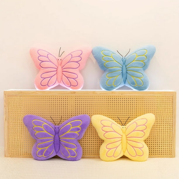 Cojín Decorativo con Mariposas Navideñas | Cojín Lumbar de Terciopelo Azul | Cojín Decorativo para Sofá o Cama | 45 X 35 Cm | Dcc251020004Bu