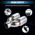 thumbnail image 3 of Unique Bargains Car Exhaust Tip Tail Pipe 2.5 Inch Inlet 7.5 Inch Outlet 9.5 Inch Length Universal Silver Tone, 3 of 6