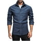 thumbnail image 2 of pstuiky camisas de hombre de manga larga, Camiseta lisa de manga larga con cuello vuelto para hombre, blusa informal, elegante, cómoda, con bolsillos y botones tops de invierno para hombre xl, 2 of 6