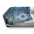 thumbnail image 3 of Ocean Soft Flannel Fleece Throw Blanket, Fairytale Mermaid Castle with Dolphins Moss Fish Sun Beams Art Print, Cozy Plush for Indoor and Outdoor Use, 70" x 90", Turquoise Pale Blue Teal, by Ambesonne, 3 of 6
