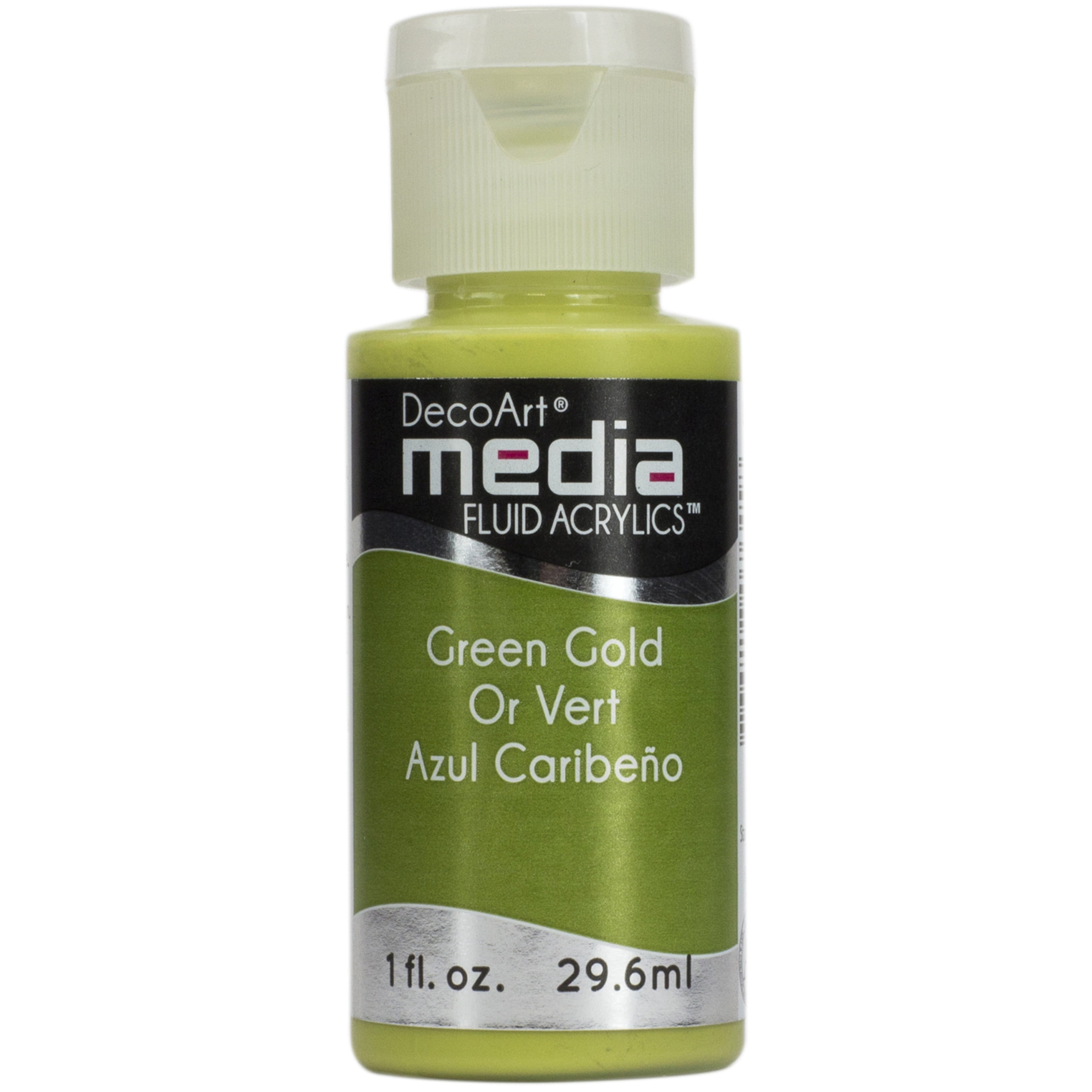 DecoArt Media Fluid Acrylic Paint, 1 oz., Green Gold (Series 5