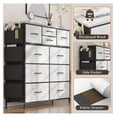 thumbnail image 6 of 10 Drawer Dresser for Bedroom - Chest of Drawers with Side Pockets, PU Storage Organizer for Living Room, Hallway, Closet - Oak Finish, 6 of 7