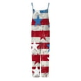 thumbnail image 4 of Tnhcen Women's 4th of July Print Spaghetti Strap Romper – High Waisted Wide Leg Independence Day Jumpsuit with Pockets Stretchy Casual Holiday Outfit S-3XL, 4 of 5
