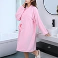 thumbnail image 4 of Fewfanhot Women's Fleece Long Sleeve Light-colored Hooded Bathrobe with Belted Waist Calf-Length, Comfortable Sleepwear Loungewear Pajama, 4 of 4