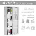 thumbnail image 5 of YYAo Medicine Cabinet,Medicine Cabinet, 4 Tier Stainless Steel Medical Wall Box with 2 Keys and Shelves, 5 of 6