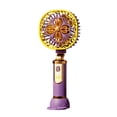 thumbnail image 2 of Portable Handheld Fan USB Rechargeable Mini Fan 3 Speed Vintage Floral Design Phone Stand Cooling Fan, Compact Strong Airflow Phone Holder Fan, For Travel Office Home Shopping Outdoor Use, 2 of 6