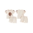 thumbnail image 2 of BemeyourBBs Toddler Baby Boy Football Avocado Bee Outfit Infant Boys Summer Clothes Embroidery Short Sleeve T shirt Top and Shorts Set Pockets, 2 of 9