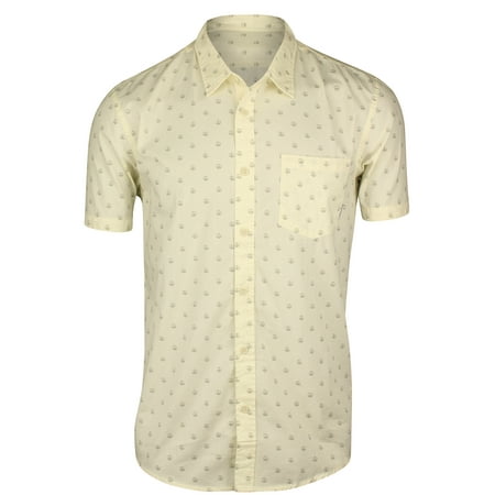 - Quiksilver Mens Everyday Mini Motif SS Button Up Shirt - Vintage White