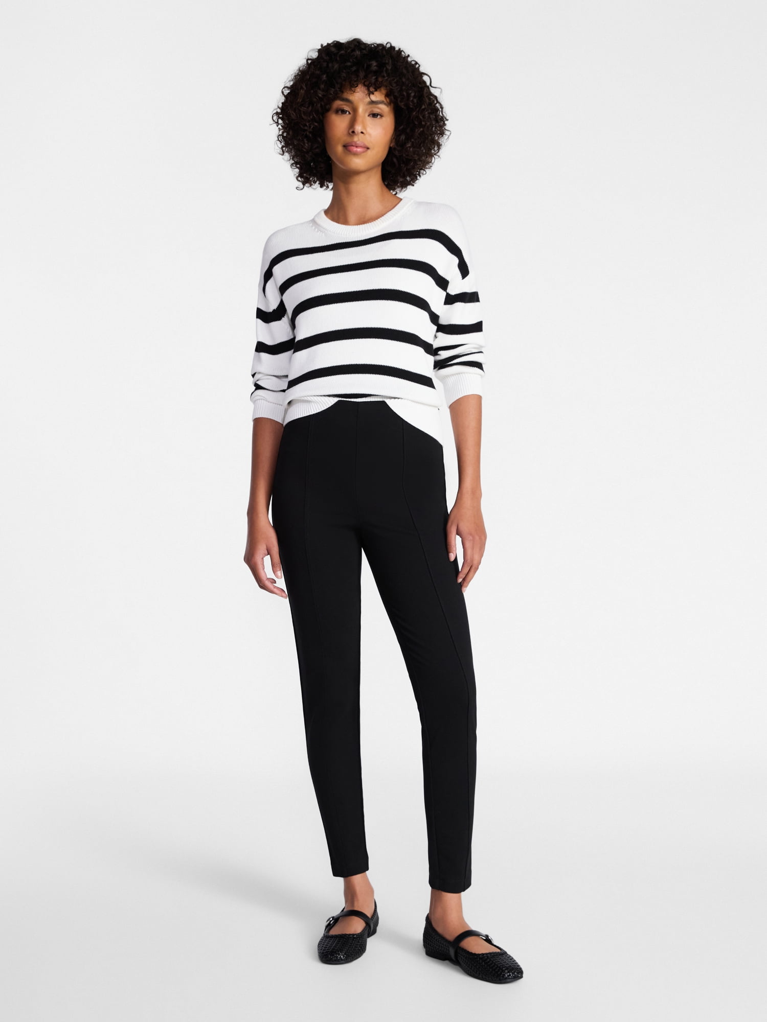 Time and Tru Women's Ponte Knit Skinny Pants, Sizes S-XXXL