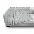 thumbnail image 3 of Blue and Pink Soft Flannel Fleece Throw Blanket, Doodle Style Blossoming Nature Growth Feminine Design, Cozy Plush for Indoor and Outdoor Use, 50" x 60", Charcoal Grey Pale Pink, by Ambesonne, 3 of 6