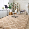 thumbnail image 3 of YJ.GWL Soft Geometric Rug Fluffy Area Rugs for Bedroom Living Room Shaggy Carpets Home Decor,3x5ft,White, 3 of 7