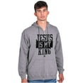 thumbnail image 3 of Jesus is my King Christian Faith Zip Up Hoodie Men's Women's Brisco Brands S, 3 of 6
