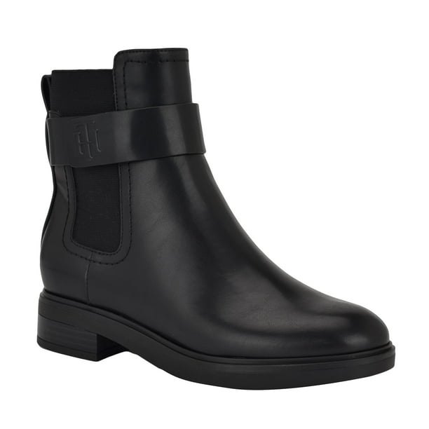 Botín Tommy Hilfiger Beliah para mujer, piel sintética, color negro, talla 9US