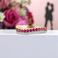 thumbnail image 4 of Samriddhi Creations Lab Ruby and Moissanite Band Ring, Dainty Half Eternity Wedding Band, Dainty Stackable Band, Gift for Her, Silver Jewelry, 4 of 5