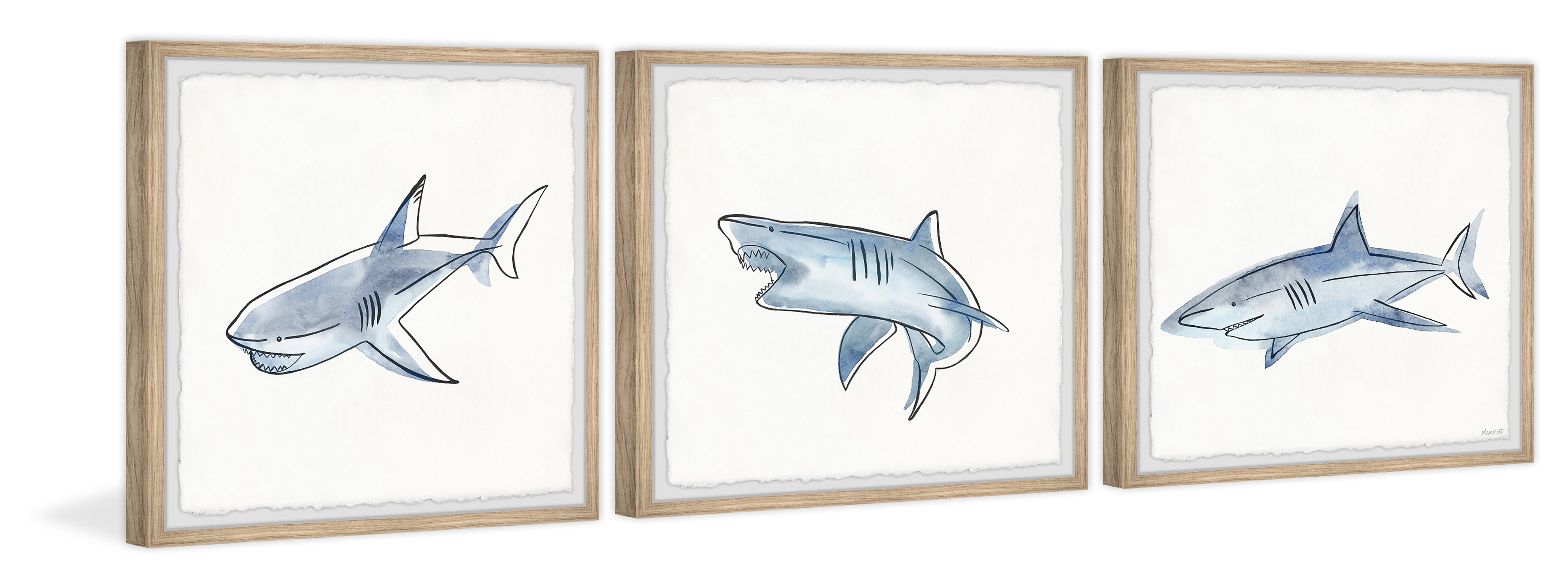 Marmont Hill Printed Animals & Insects Framed Art Prints, Set of 3