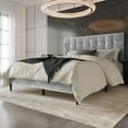 thumbnail image 2 of Home Design Marion Twin Tufted Upholstered Platform Bed Frame with Tufted Headboard and Plush Padding, Silver Gray, Easy Assembly, 2 of 5