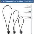 thumbnail image 4 of Ball Bungee Cord, Heavy-Duty & Versatile, Indoor & Outdoor, Tarp Tie-Down, Organize & Secure, 9-Inch, Black, 50 Pack, 4 of 5