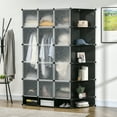 thumbnail image 2 of HOMCOM Cube Storage Organizer, DIY 20-Cube Modular Cabinet, Shoe Rack with Doors for Living Room, Black, 2 of 10