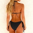 thumbnail image 4 of Bikini Sets for Women Strapless Bandeau Top with Center Ring Detail Chain Link High Cut Side Tie Bottoms 2 Piece Bathing Suits Backless Swimwear, 4 of 4