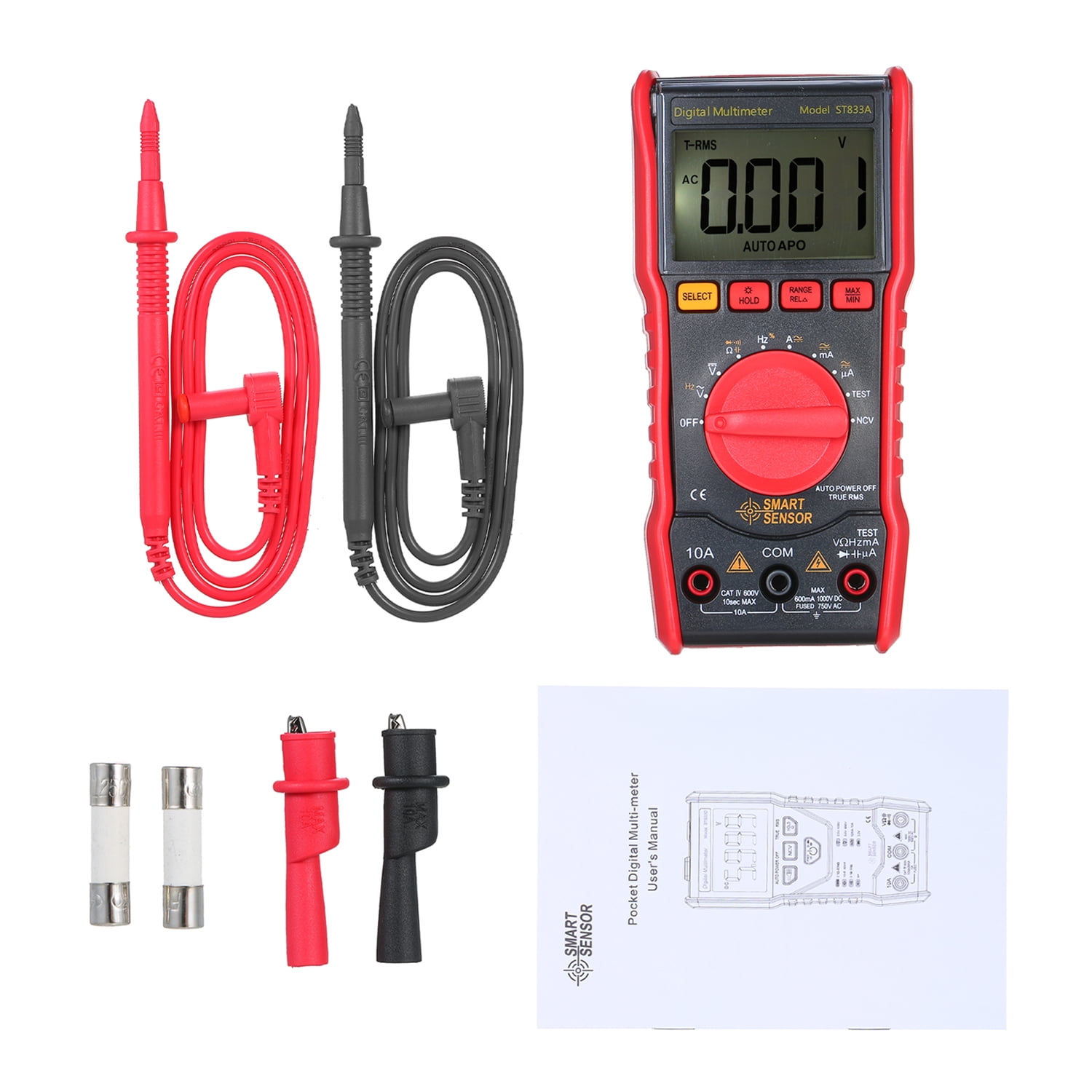 Smart Sensor Dial Measuring Multimeter Lcd Display Ncv Mode Live Wire Neutral Wire Test High Multifunctional Small Multimeter Portable Electrical