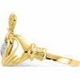 thumbnail image 5 of 10K Yellow With Rhodium & Claddagh Ring (Size 6) Made In United States 10c1270, 5 of 6