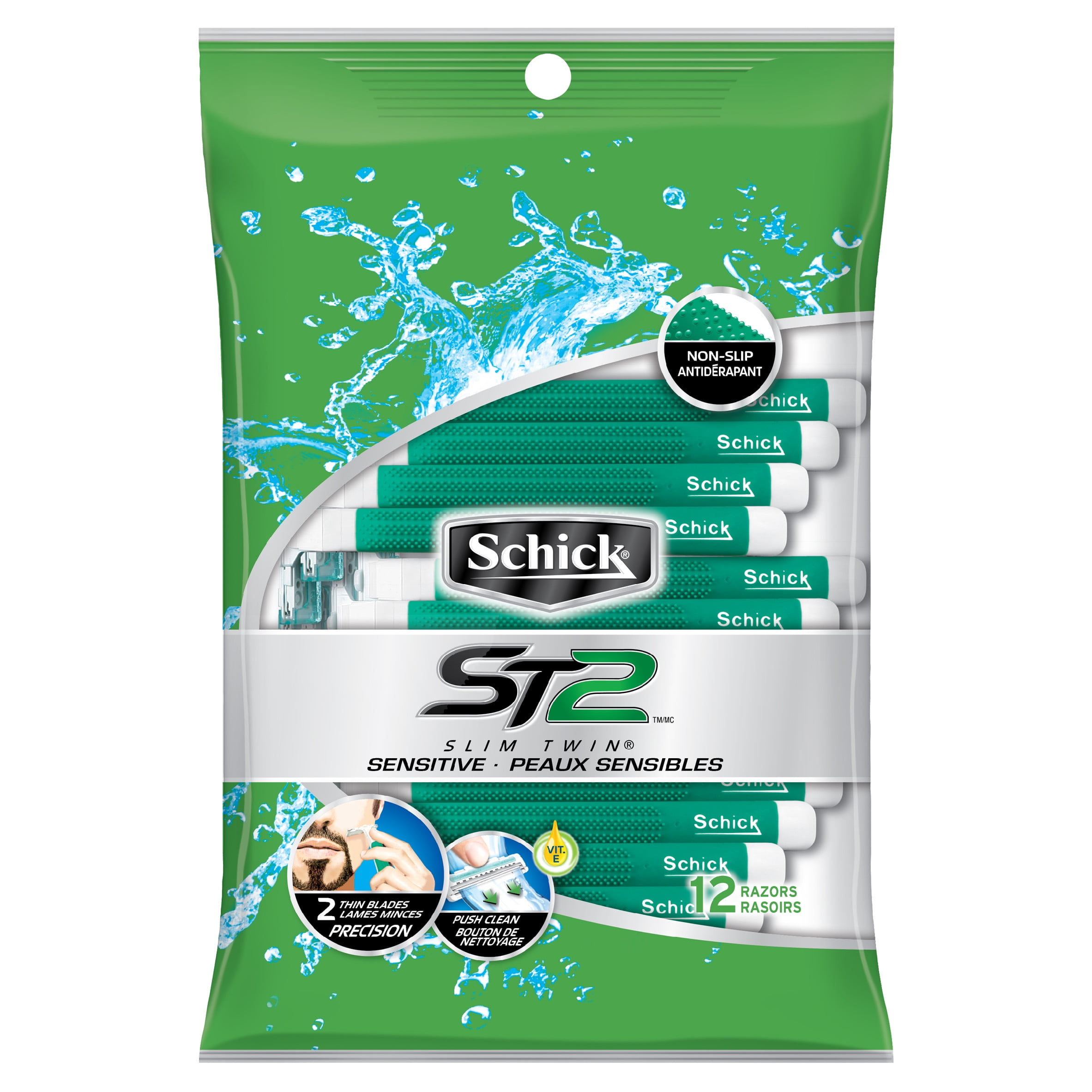Slim Twin ST2 Sensitive Men's Disposable Razor - 12 Count