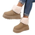 thumbnail image 2 of Miqool Women's Fuzzy Winter Boots Chunky Sole Soft Fleece Lined Pull-On Snow Boots Cozy Ankle Shoes Walking Hiking Fall Winter Footwear, 2 of 9