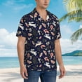 thumbnail image 5 of Xecao Retro Rabbit Flower print Hawaiian shirt - a stylish short-sleeve button-down for men, perfect for casual beach and tropical outings., 5 of 9