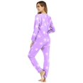 thumbnail image 4 of Jxximdong Pajamas for Women Set Women's Star Print 1 Piece Pajamas Warm Basic Loungewear Purple Loungewear S, 4 of 4