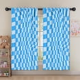 thumbnail image 5 of Blackout Kids Curtains,Blue Wavy Checkered Pattern Children's Insulated Curtains Set Of 2,Bedroom Essentials,Toddler Room Decor 52"x63", 5 of 5