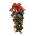 thumbnail image 4 of Corona colgante de puerta de al revés de Navidad, lazos exquisitos para festivales, decoración navideña, corona navideña para ventanas de Rojo con luz, 4 of 8