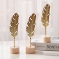 thumbnail image 5 of Figuras de metal con forma de pluma de hoja de ginkgo dorado, adornos manuales para manualidades de escritorio, accesorios para fotografías, estatuas, esculturas, decoración del hogar, 5 of 5