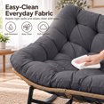thumbnail image 5 of RADIATA 2 Person Indoor Papasan Rocking Chair with Cushion, Oversized Double Recliner Rocker,loveseat for Living Room, Bedroom, or Study Room，Gray, 5 of 8