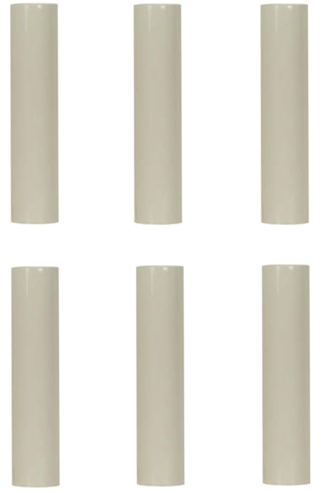 Uonlytech 6pcs Candle Light Socket Covers Iron Tall Candle Cover Drip Sleeves Candelabra Base Chandelier Lighting Fixture Socket Kit for E14 Candle 25X80mm White